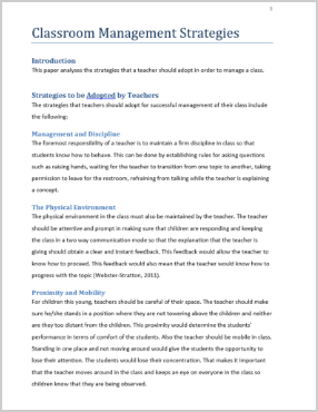 My Assignment Help - Classroom Management Strategies