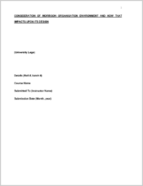 My Assignment Help - Organization Environment